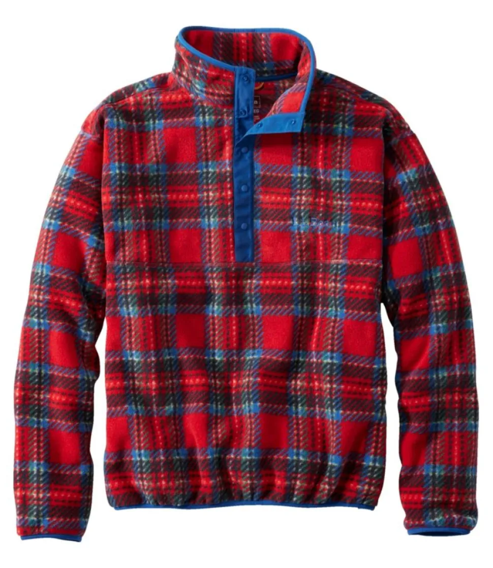 Sale L.L.Bean "Adults' Bean's Classic Fleece Pullover, Print" RoyalStewart