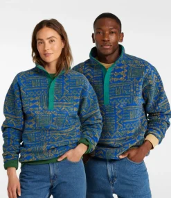 Sale L.L.Bean "Adults' Bean's Classic Fleece Pullover, Print" RoyalStewart