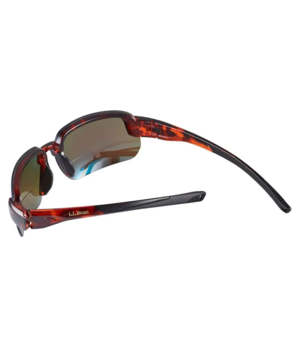 Cheap L.L.Bean "Adults' Polarized Performance BiFocal Rimless Mirror Sunglasses" ShinyDarkDemi/SmokeBlueMirror