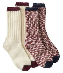 Shop L.L.Bean "Adults' Merino Wool Ragg Socks 10" Two-Pack, Print"