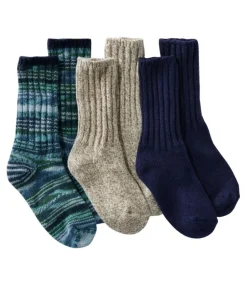 Outlet L.L.Bean "Adults' Merino Wool Ragg Socks Gift Set, 3-Pack" DarkMarineBlue
