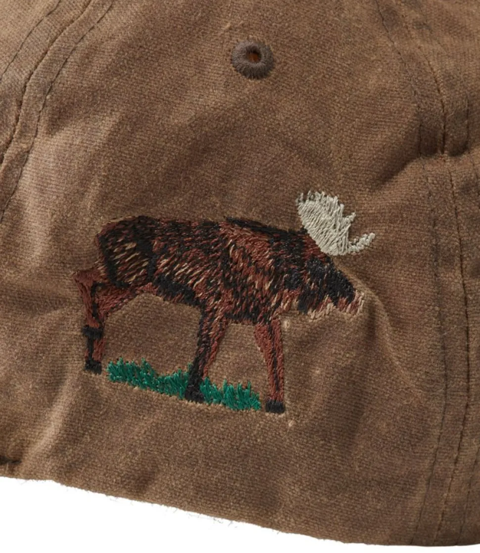 Fashion L.L.Bean "Adults' MIF&W Waxcloth Hat, Moose" Brown