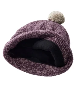 Online L.L.Bean "Adults' Ragg Wool Pom Hat" SmokyMauve/Eggplant