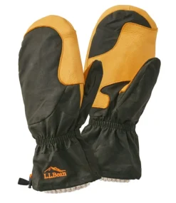 Sale L.L.Bean "Adults' Waxed Cotton Chopper Mittens" KelpGreen