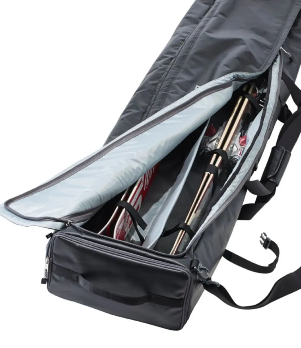 New L.L.Bean "Adventure Pro Rolling Ski Bag Double" Black