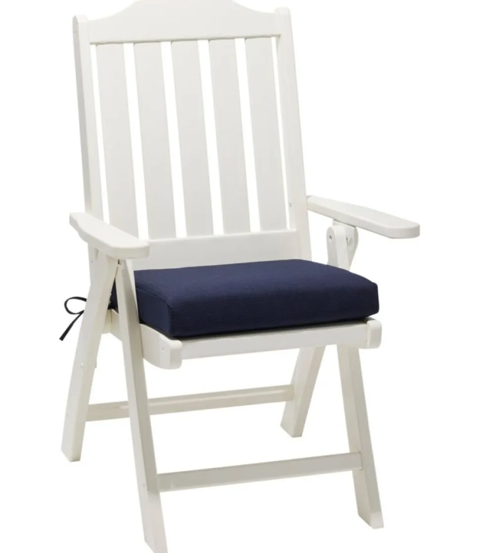 Clearance L.L.Bean "All Weather Folding/Armless Chair Textured Cushion" Navy