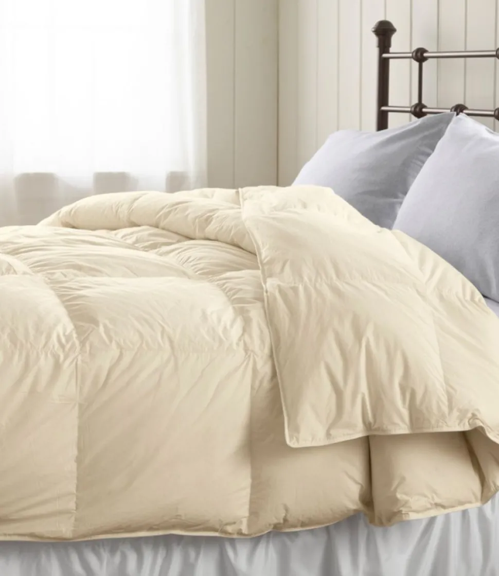 Clearance L.L.Bean "Baffle Box Stitch Goose Down Comforter, Warm" Cream