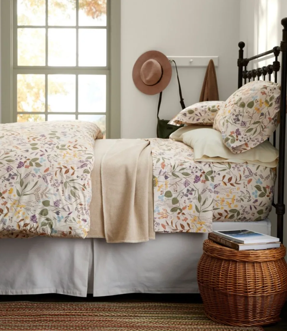 Store L.L.Bean "Birch Floral Percale Sheet Collection" Silver