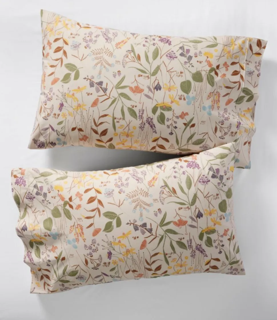 Store L.L.Bean "Birch Floral Percale Sheet Collection" Silver
