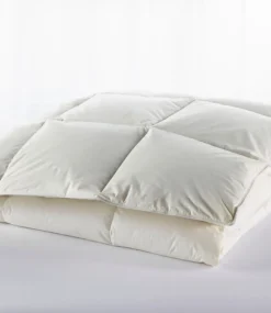 New L.L.Bean "Box-Stitch Goose Down Comforter, Warmer" Cream
