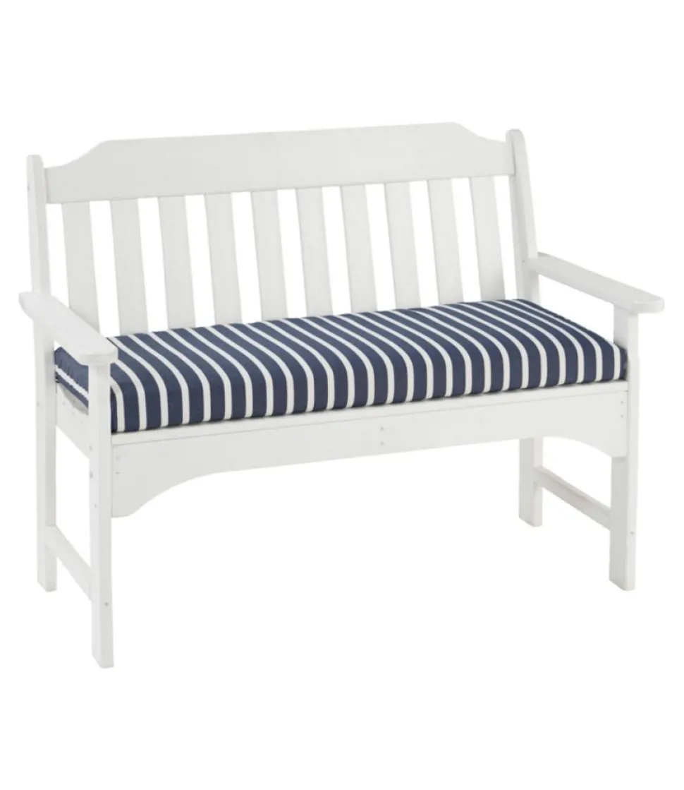 New L.L.Bean "Casco Bay All-Weather Bench Cushion, Stripe"