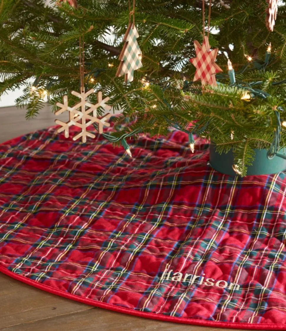 Store L.L.Bean "Classic Tree Skirt, Plaid" RoyalRedPlaid