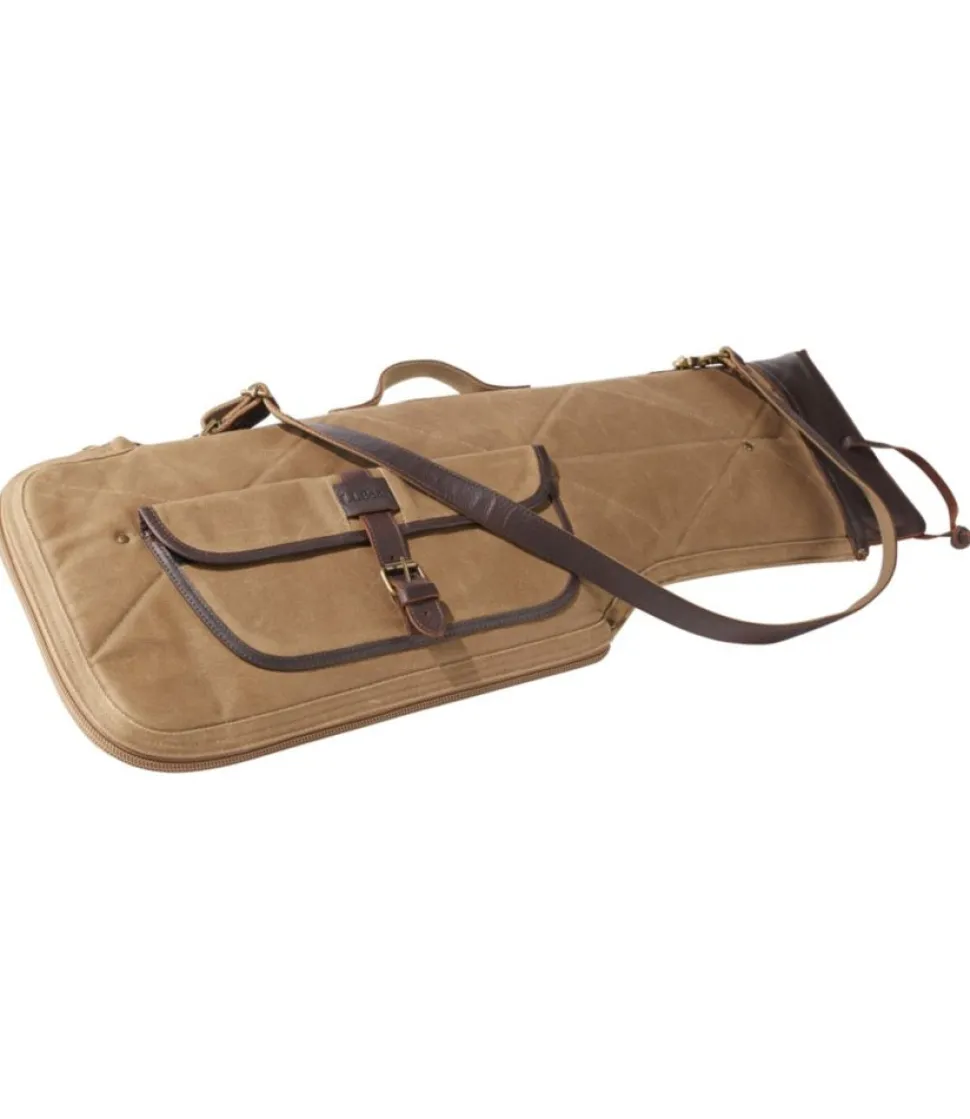 Best L.L.Bean "Double L Waxed-Cotton Breakdown Shotgun Case, 28"" MapleBrown