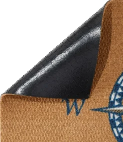 Flash Sale L.L.Bean "Duracoir Doormat, Compass Rose" Natural/White