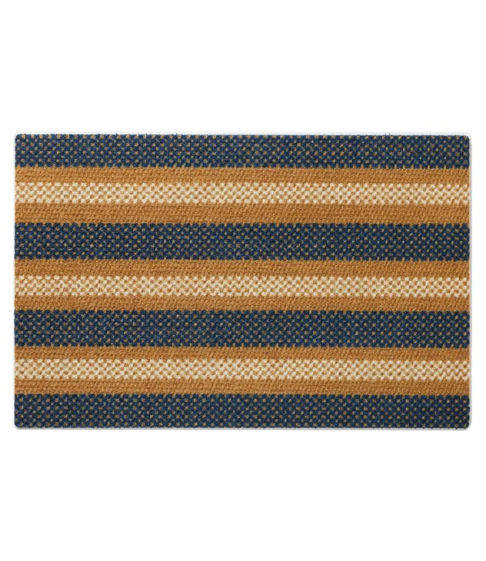 Best L.L.Bean "Duracoir Doormat, Nautical Stripe" Natural/Indigo
