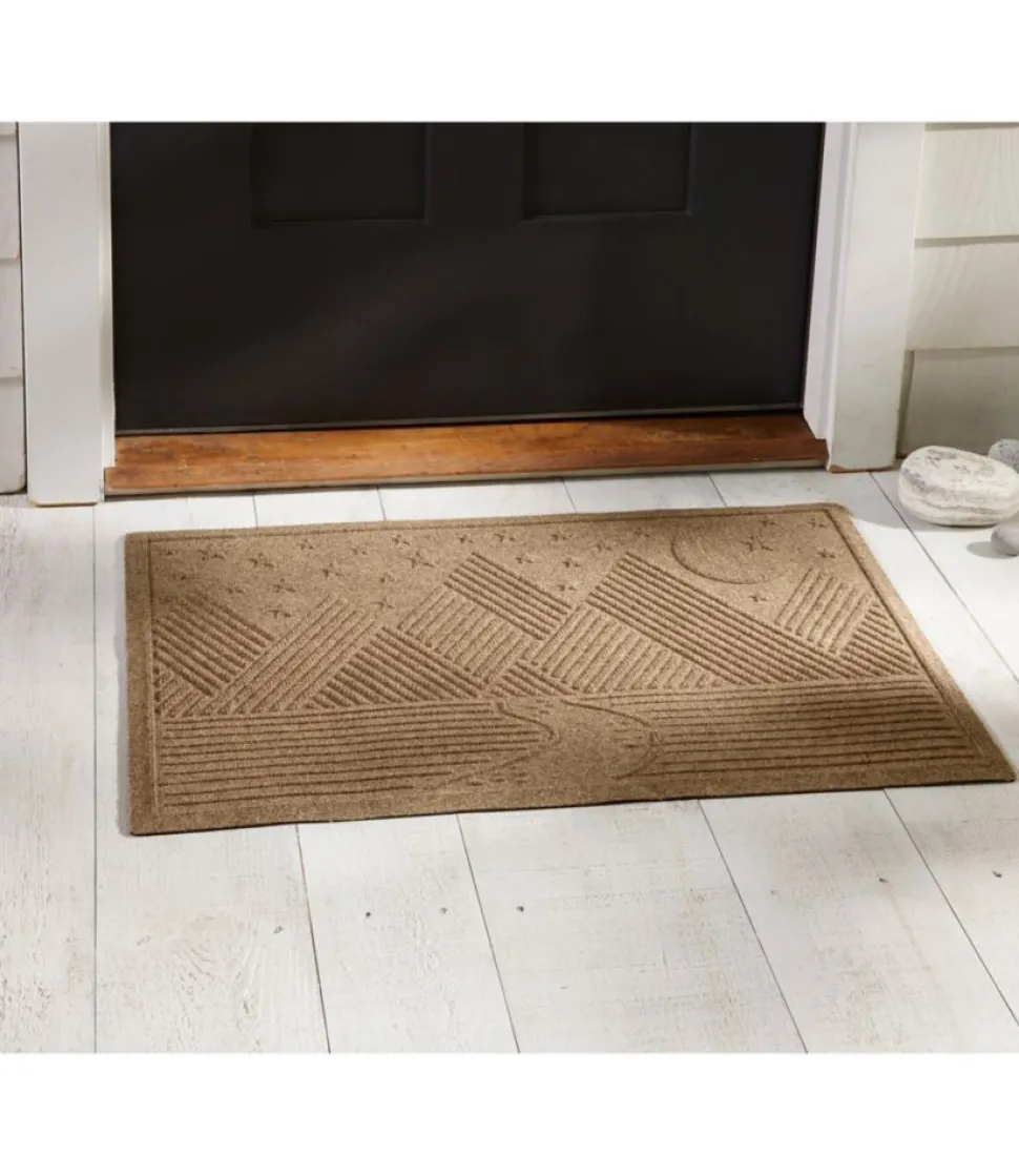 Sale L.L.Bean "Everyspace Recycled Waterhog Doormat, Twilight Mountain Range"