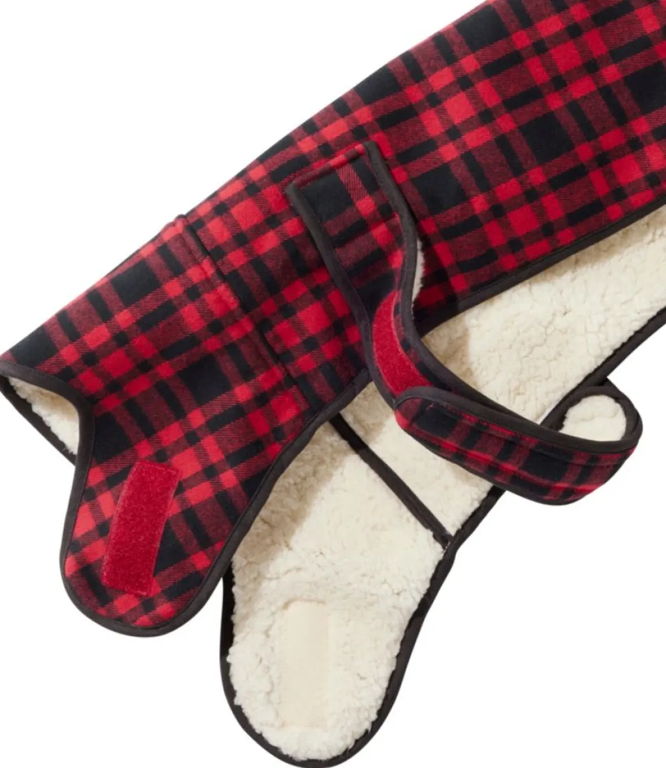 New L.L.Bean "Flannel Sherpa Dog Vest" RoyalRedPlaid