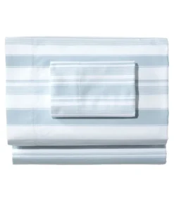 Online L.L.Bean "Garment Washed Sateen Sheet Collection, Stripe" SeasideBlue