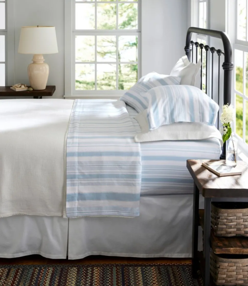 Online L.L.Bean "Garment Washed Sateen Sheet Collection, Stripe" SeasideBlue