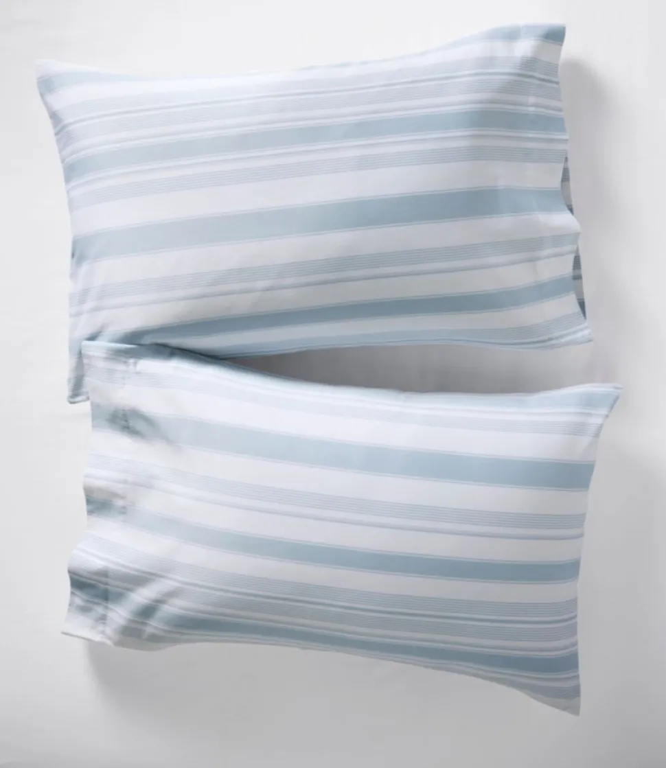 Online L.L.Bean "Garment Washed Sateen Sheet Collection, Stripe" SeasideBlue