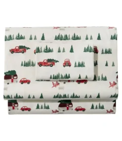 Store L.L.Bean "Holiday Flannel Sheet Set" SeaSalt