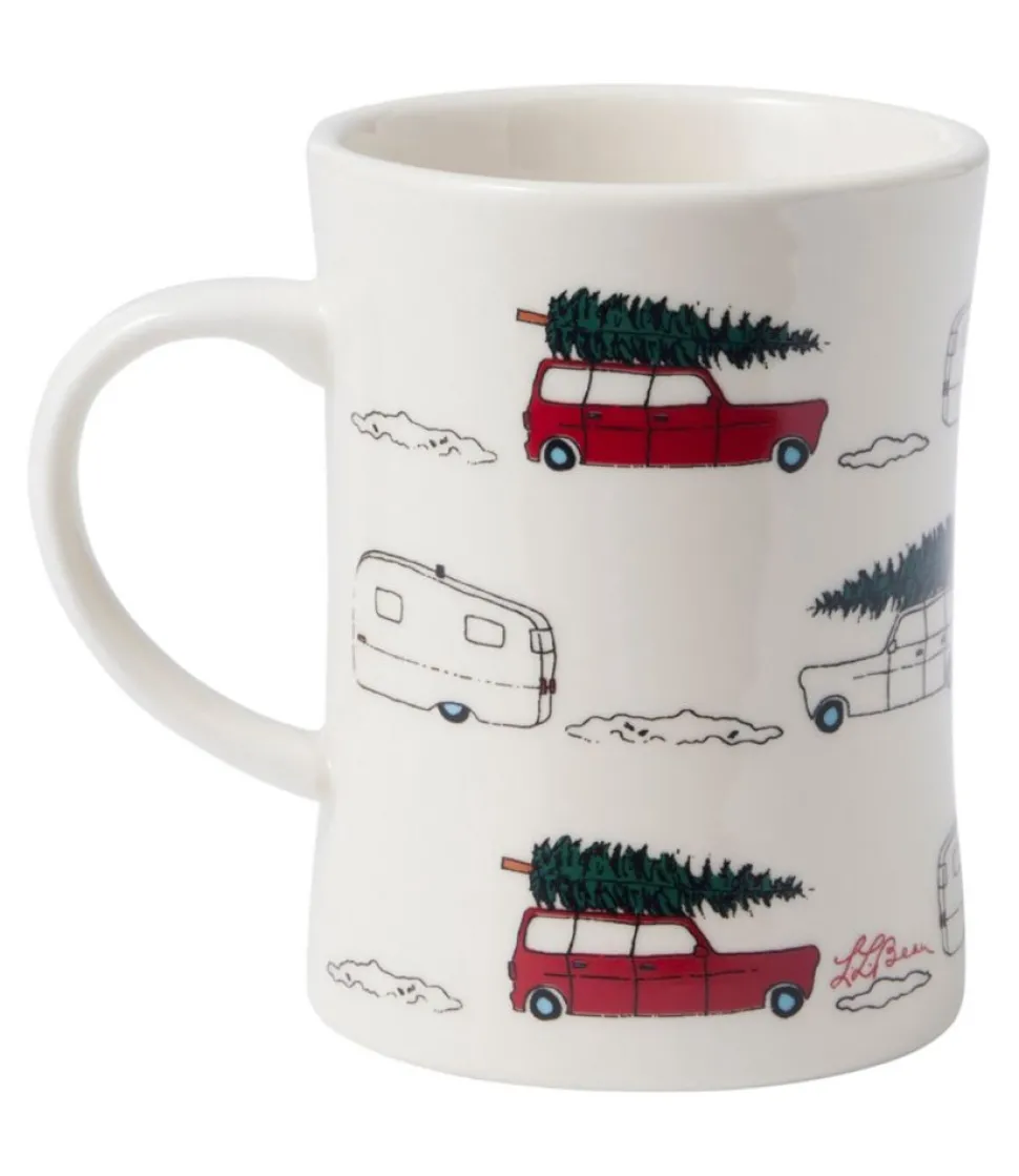 Best Sale L.L.Bean "Holiday Car with Tree Diner Mug" Multi