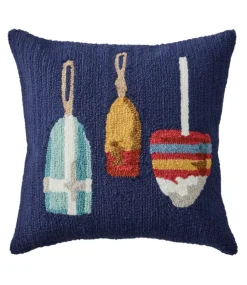 Best Sale L.L.Bean "Indoor/Outdoor Hooked Pillow, Buoys" Multi