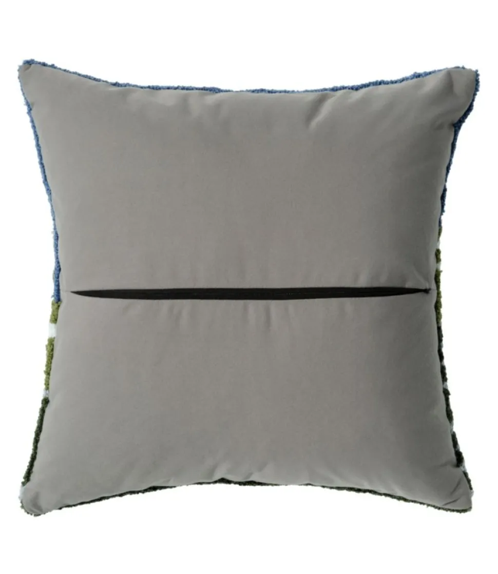 Store L.L.Bean "Indoor/Outdoor Hooked Pillow, Frosted Trees" Multi