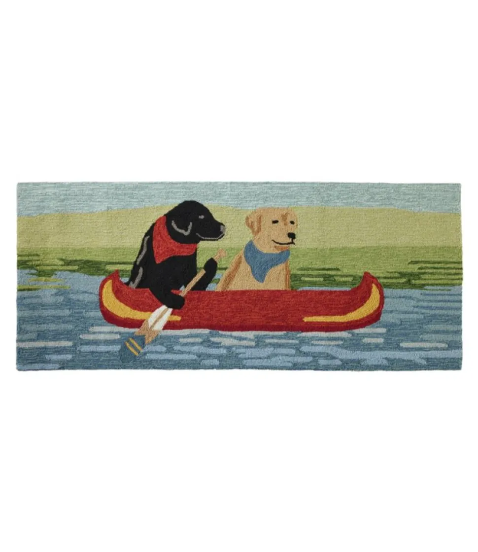 New L.L.Bean "Indoor/Outdoor Vacationland Runner, Dog Canoe" Multi