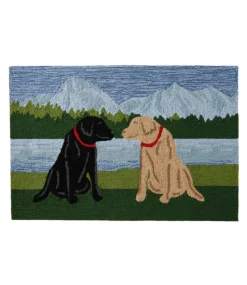 Sale L.L.Bean "Indoor/Outdoor Vacationland Rug, Mountain Dogs" Multi