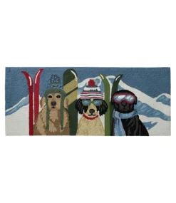 Discount L.L.Bean "Indoor/Outdoor Vacationland Runner, Dogs Skiing" Multi