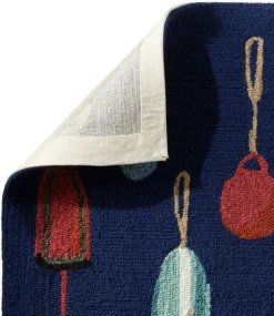 Sale L.L.Bean "Indoor/Outdoor Vacationland Rug, Buoys" Multi