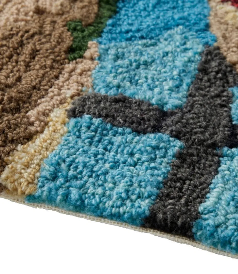 Hot L.L.Bean "Indoor/Outdoor Vacationland Rug, Paddle Sports Dogs" Multi