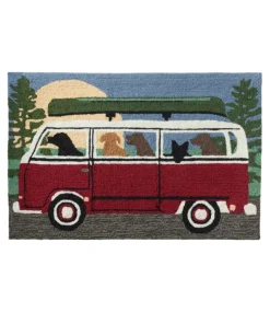 Cheap L.L.Bean "Indoor/Outdoor Vacationland Rug, Camping Trip" Multi