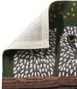 Discount L.L.Bean "Indoor/Outdoor Vacationland Rug, Owls" Multi