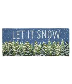 Cheap L.L.Bean "Indoor/Outdoor Vacationland Runner, Frosted Trees" Multi