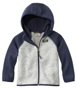 Best L.L.Bean "Infants' and Toddlers' Sweater Fleece, Hooded Colorblock" BrightNavy/Pewter