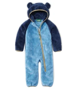 Discount L.L.Bean "Infants' Hi-Pile Fleece Bunting, Colorblock" BrightNavy/SoftBlue