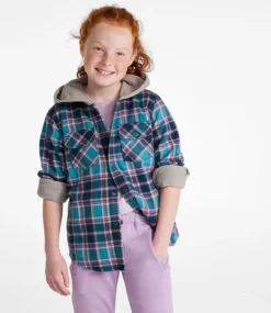 Shop L.L.Bean "Kids' Fleece-Lined Flannel Shirt, Hooded Plaid"