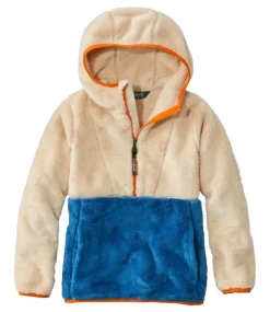 Hot L.L.Bean "Kids' Hi-Pile Fleece Hooded Pullover, Colorblock"