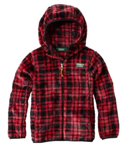 Hot L.L.Bean "Kids' Hi-Pile Fleece, Print" RoyalRedPlaid
