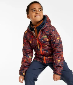 Outlet L.L.Bean "Kids' Mountain Bound Reversible Jacket, Printed" EmeraldSpruceCrossHatchCamo