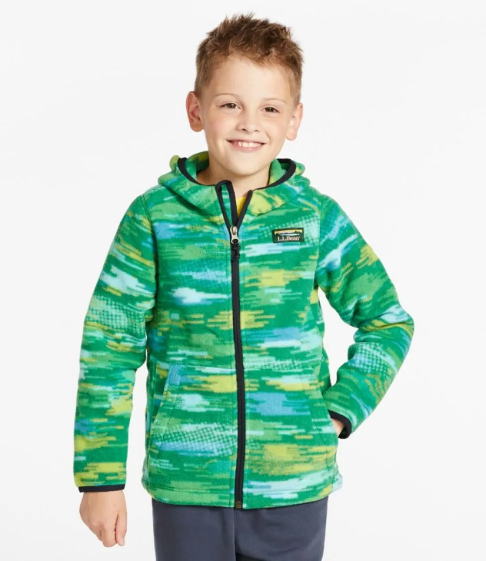 Outlet L.L.Bean "Kids' Mountain Classic Fleece, Hooded, Print" KellyGreenDigiCamo