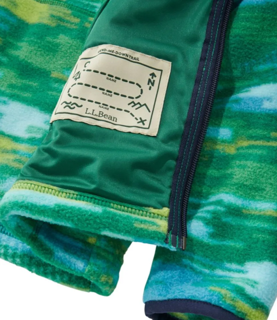 Outlet L.L.Bean "Kids' Mountain Classic Fleece, Hooded, Print" KellyGreenDigiCamo
