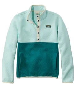 New L.L.Bean "Kids' Quilted Quarter-Snap Pullover, Colorblock"