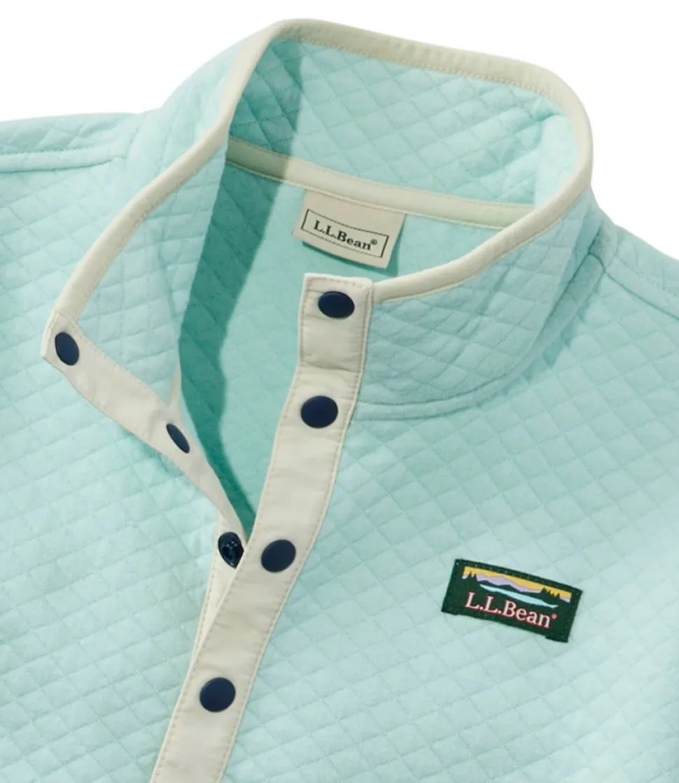 New L.L.Bean "Kids' Quilted Quarter-Snap Pullover, Colorblock"