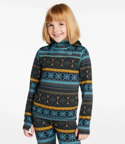 Best Sale L.L.Bean "Kids' Wicked Warm Long Underwear, Expedition-Weight Balaclava Print Top" CoalSnowflakeFairisle