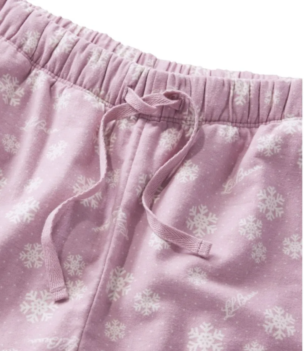 Online L.L.Bean " Flannel Sleep Pants, Print Fleece-Lined" VintageMauveSnowflake