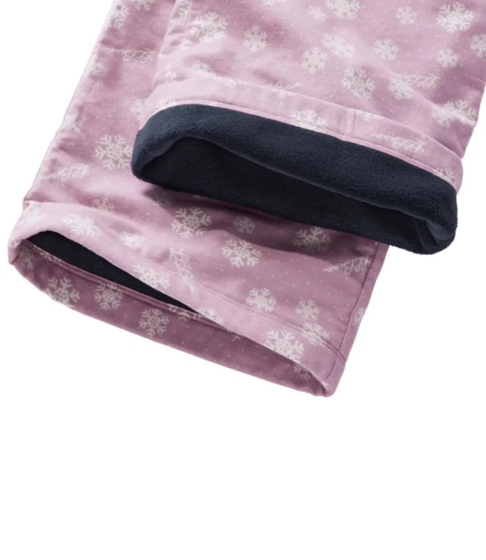 Online L.L.Bean " Flannel Sleep Pants, Print Fleece-Lined" VintageMauveSnowflake