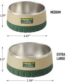 Fashion L.L.Bean " Insulated Dog Bowl" CoastalSand/CampGreen
